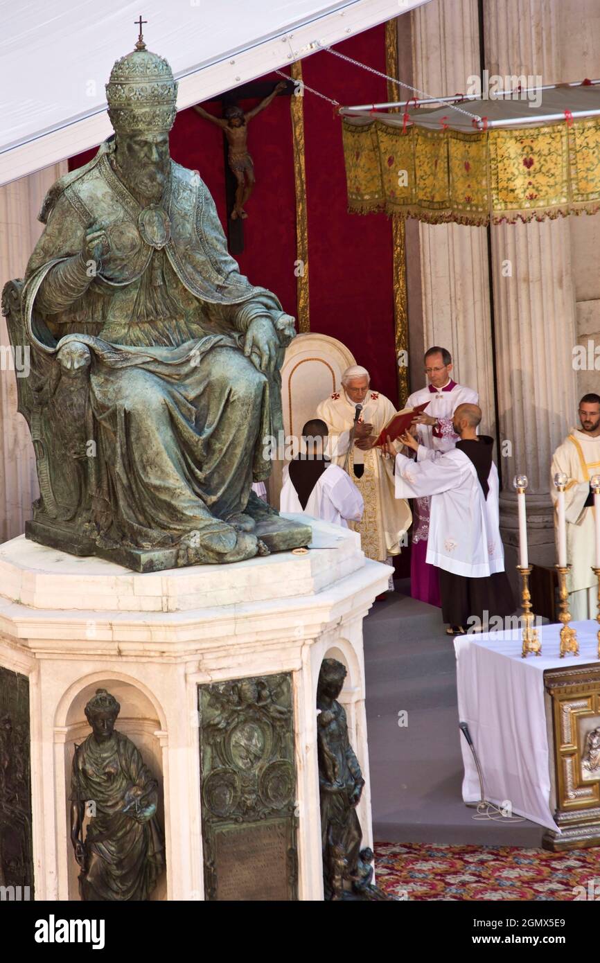 Pope Benedict XVI, Mass, Loreto, Ancona, Marche, Italy, Europe Stock Photo
