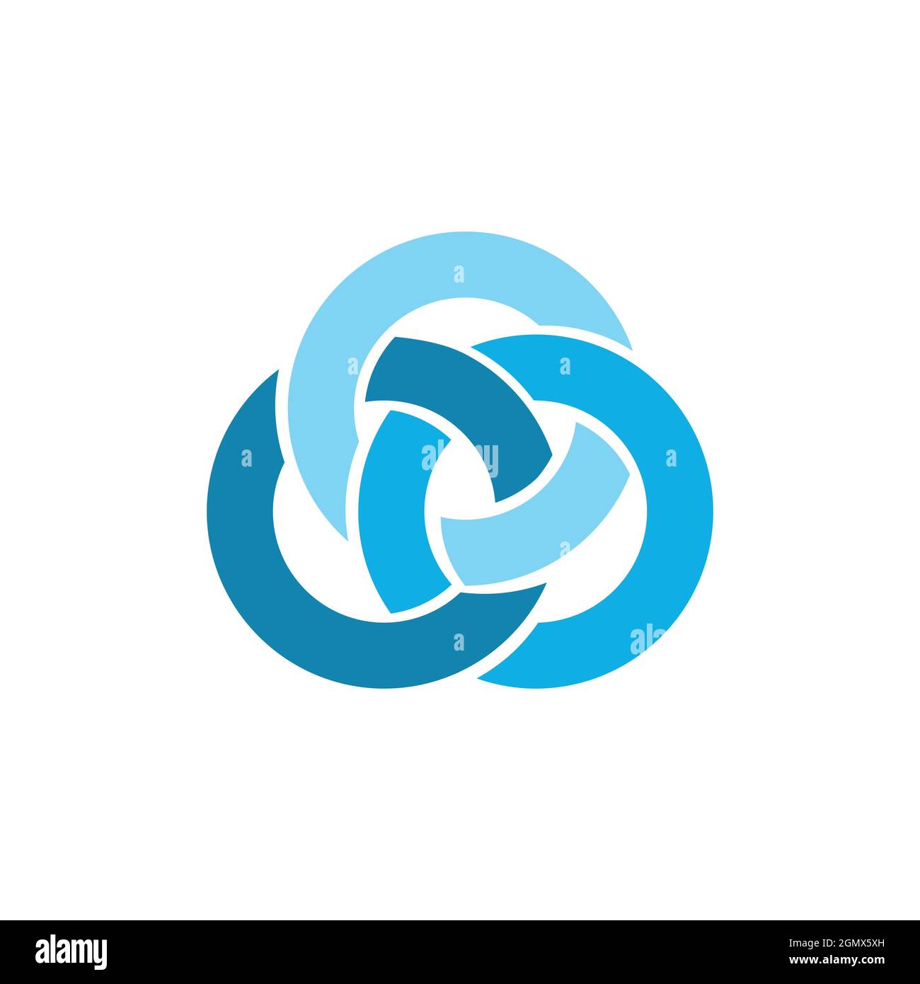 abstract three circles logo icon flat concept vector graphic design