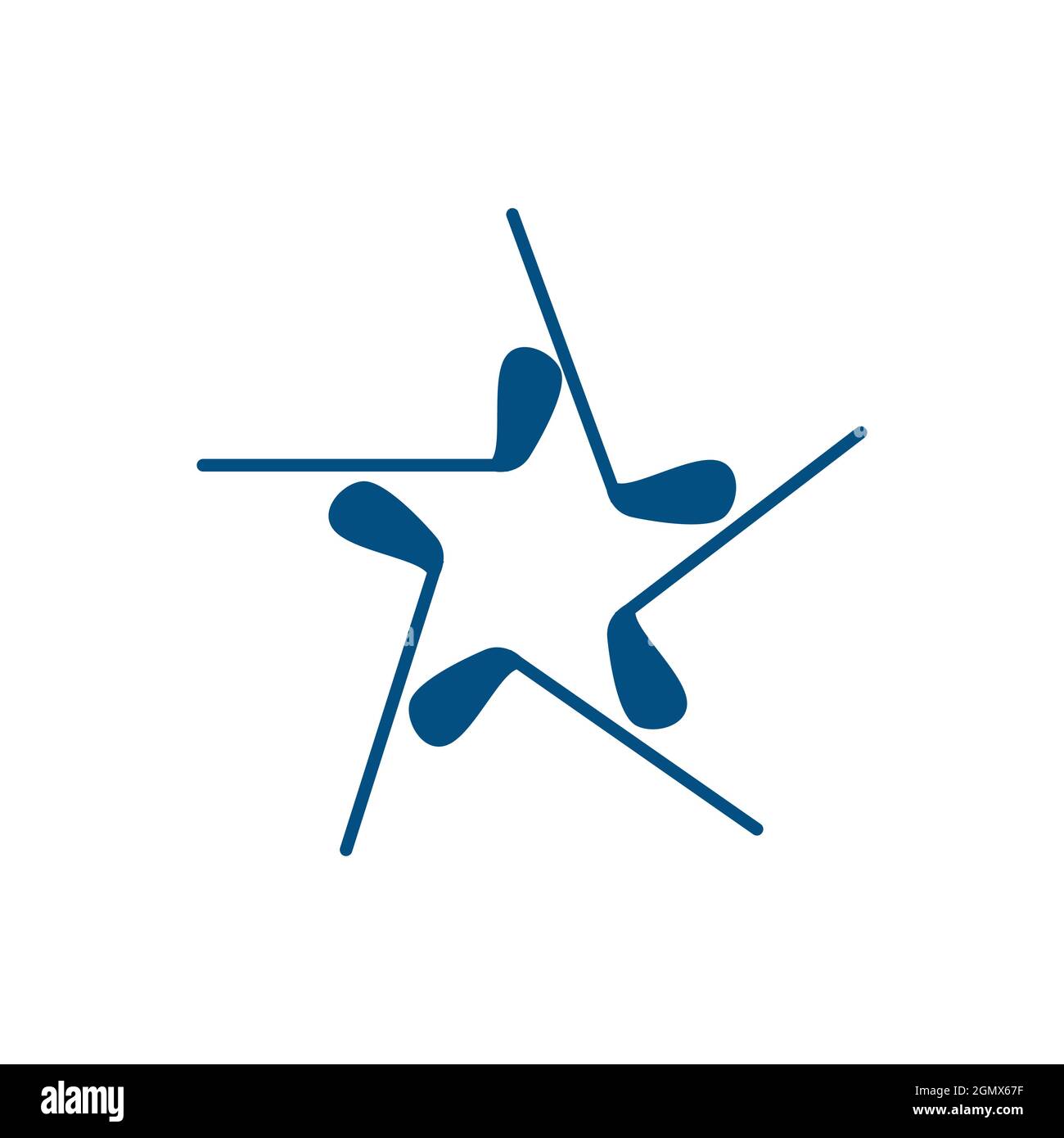 golf club star logo icon flat concept vector graphic design Stock Vector