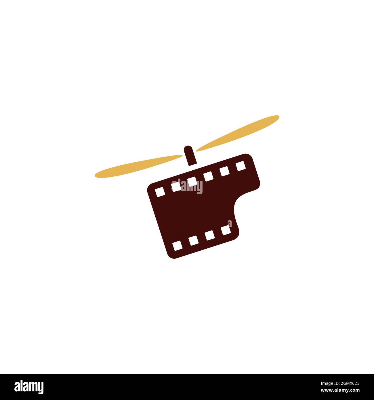abstract helicopter movie logo icon flat concept vector graphic design Stock Vector