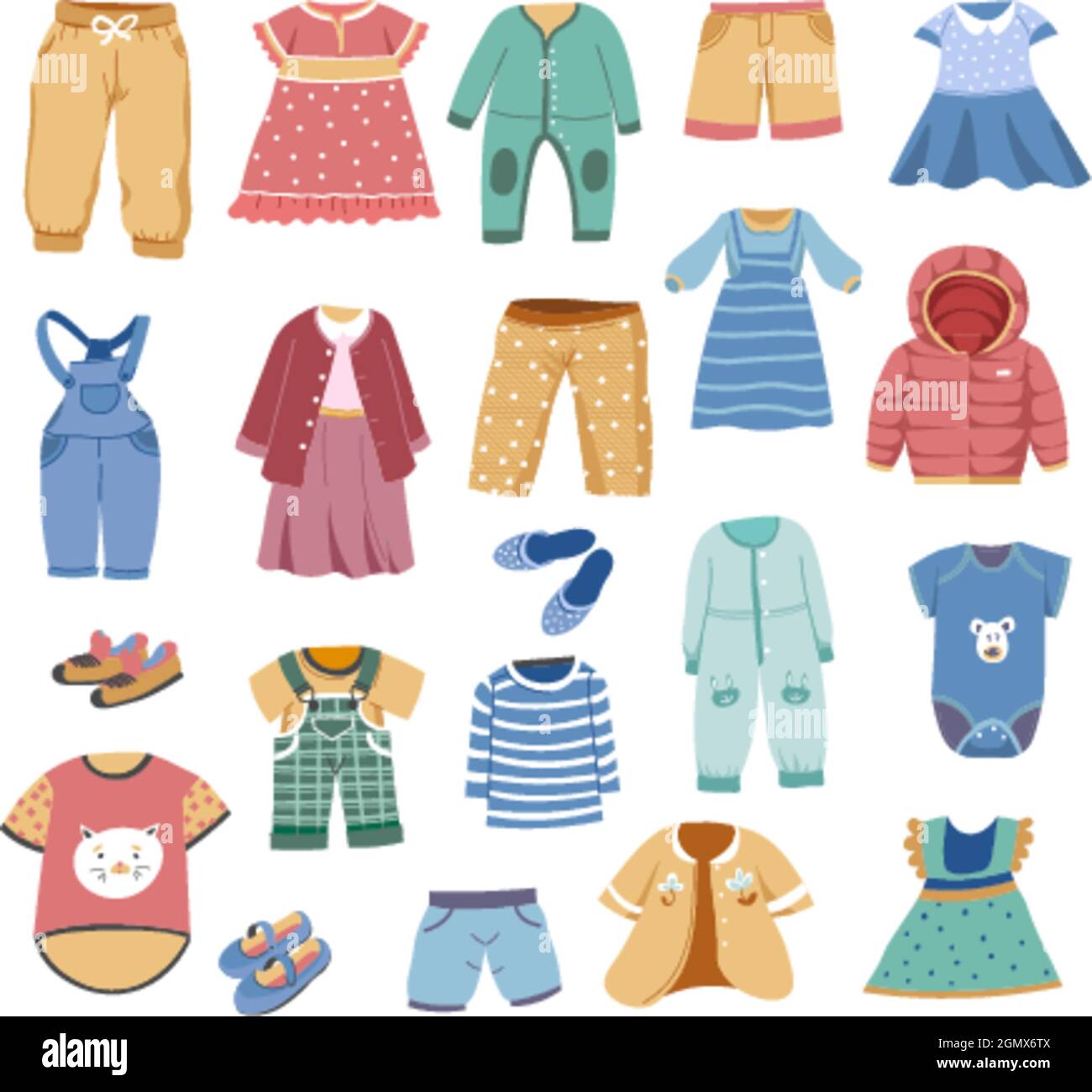 Children clothes, toddles and newborn babies style Stock Vector Image ...