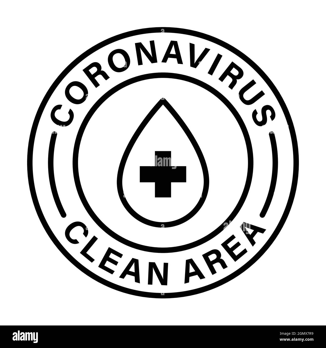 Coronavirus clean area icon vector covid free zone symbol for graphic design, logo, website, social media, mobile app, UI Stock Vector