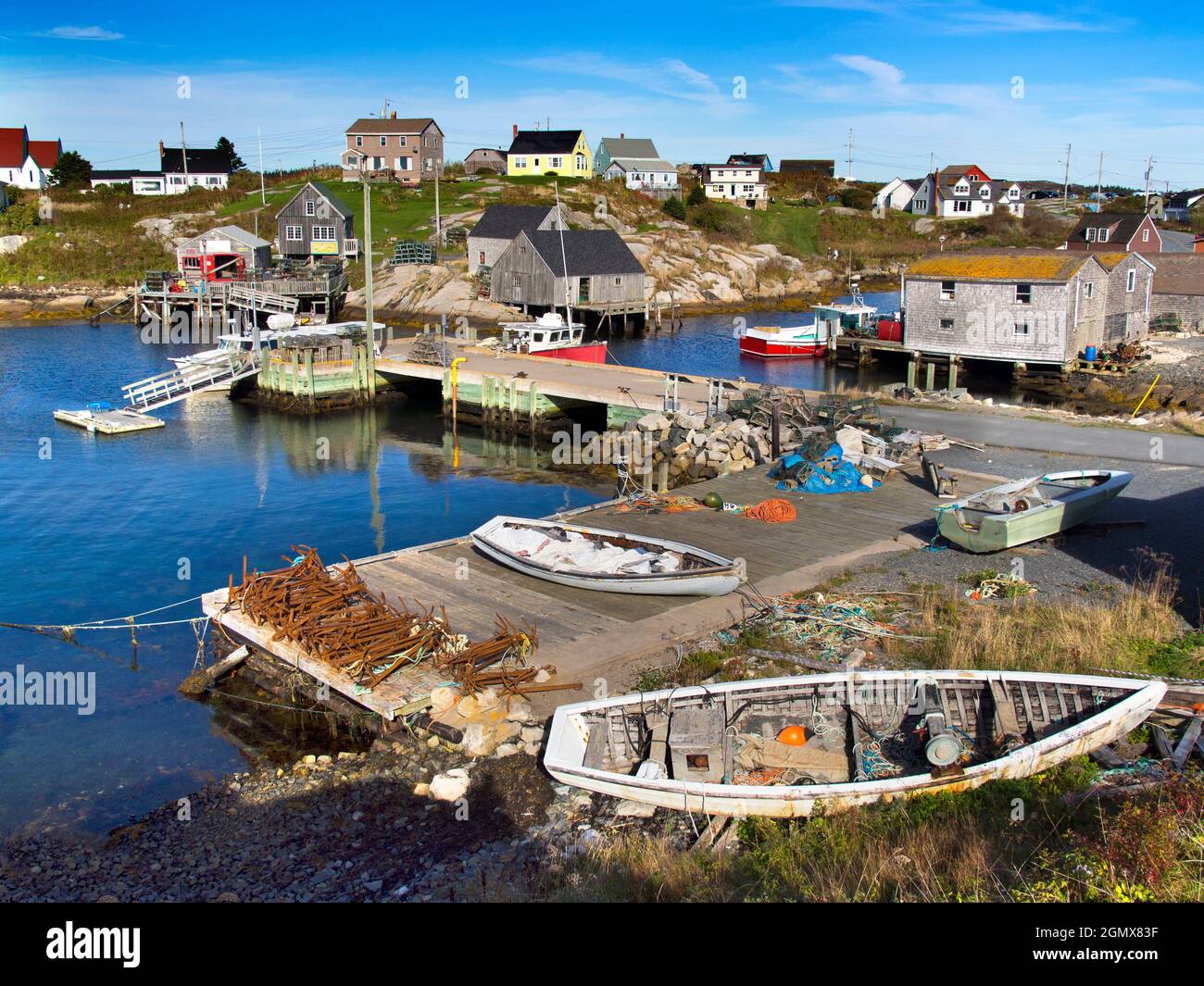 Peggy's Cove, Nova Scotia, Canada - 11 October 2013 Peggy's Cove is a tiny, quaint fishing village located on the eastern shore of St. Margarets Bay i Stock Photo