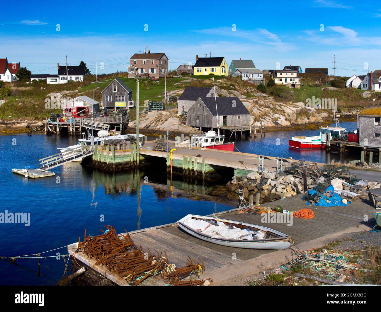 Peggy's Cove, Nova Scotia, Canada - 11 October 2013  Peggy's Cove is a tiny, quaint fishing village located on the eastern shore of St. Margarets Bay Stock Photo