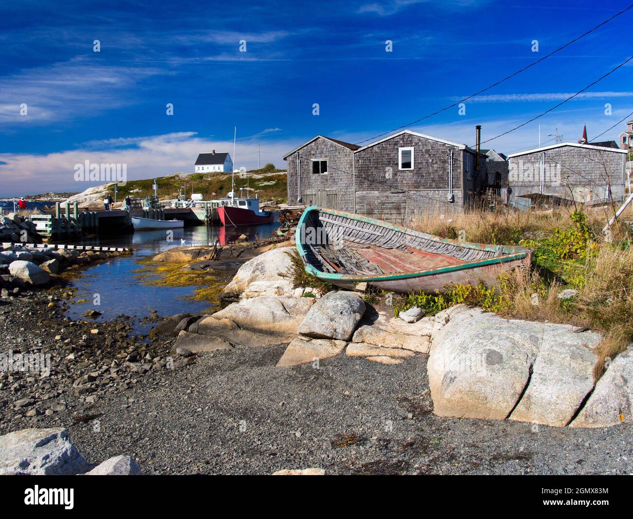 Peggy's Cove, Nova Scotia, Canada - 11 October 2013   Peggy's Cove is a tiny, quaint fishing village located on the eastern shore of St. Margarets Bay Stock Photo