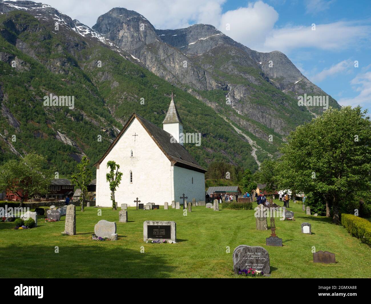 Eidfjord, Norway - 31 May 2016; no people in view. Eidfjord is a small town in Hardanger District, on the west coast of Norway. It is situated at the Stock Photo