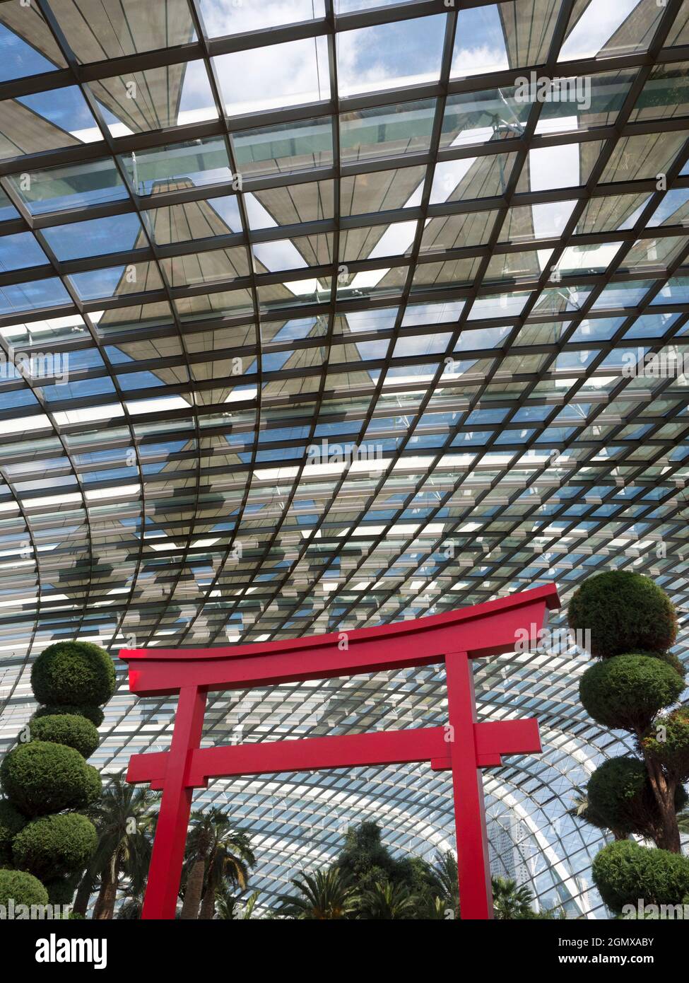 Gardens by the Bay, Singapore - 3 March 2019; groups of people in shot.    Singapore aspires to be the world's greenest city; it seems to be succeedin Stock Photo