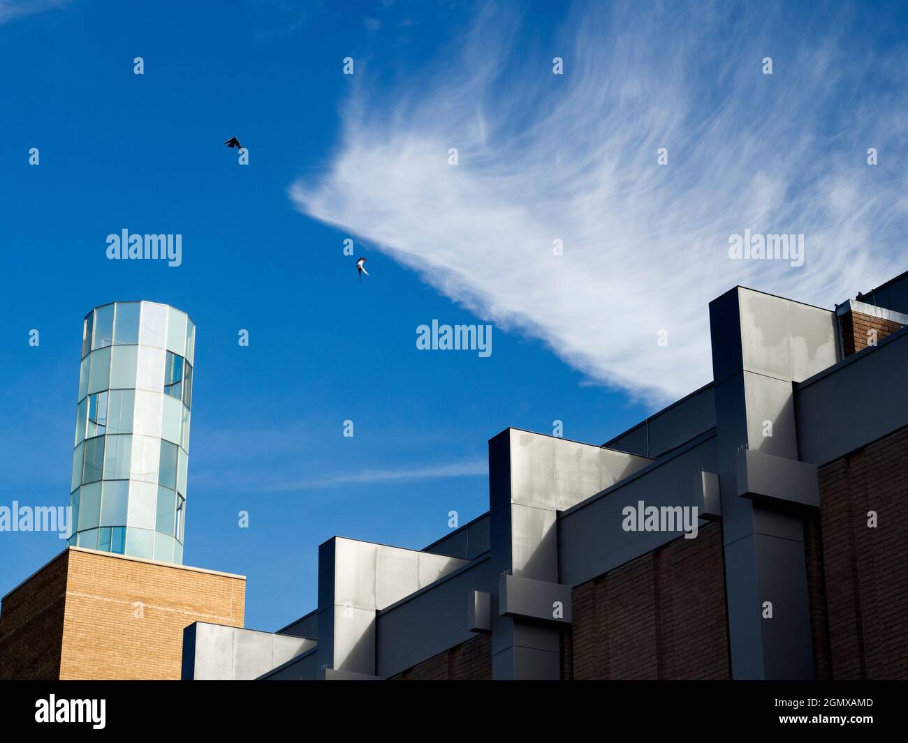 Oxford, England - 25 October 2017 The strange tower is part of the new Westgate in Oxford, England.Westgate is a new shopping area in Oxford City Cent Stock Photo