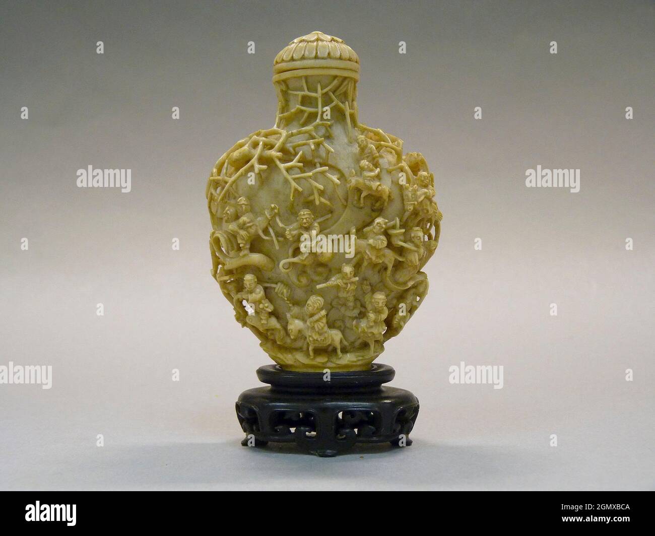 Snuff Bottle. Period: Qing dynasty (1644-1911), Qianlong period (1736-95); Culture: China; Medium: Ivory; Dimensions: H. 3 1/2 in. (8.9 cm); Stock Photo