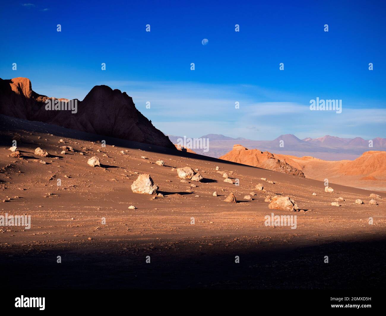 Valley of the Moon, Chile - 26 May 2018   The spectacular El Valle de la Luna (Valley of the Moon) is located in ChileÕs Atacama Desert, the driest pl Stock Photo