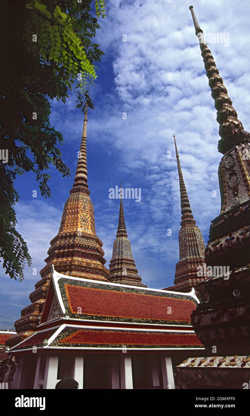 Bangkok, Thailand - Apriil 2011; Wat Pho is one of Bangkok's oldest temples. It pre-dates the establishment of Bangkok as the capital of Thailand by K Stock Photo