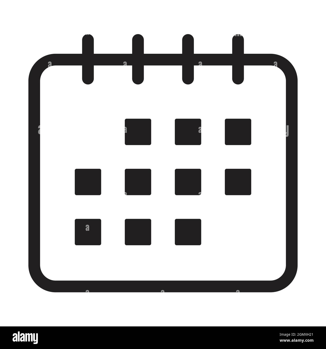 Calendar Icon Black And White Vector
