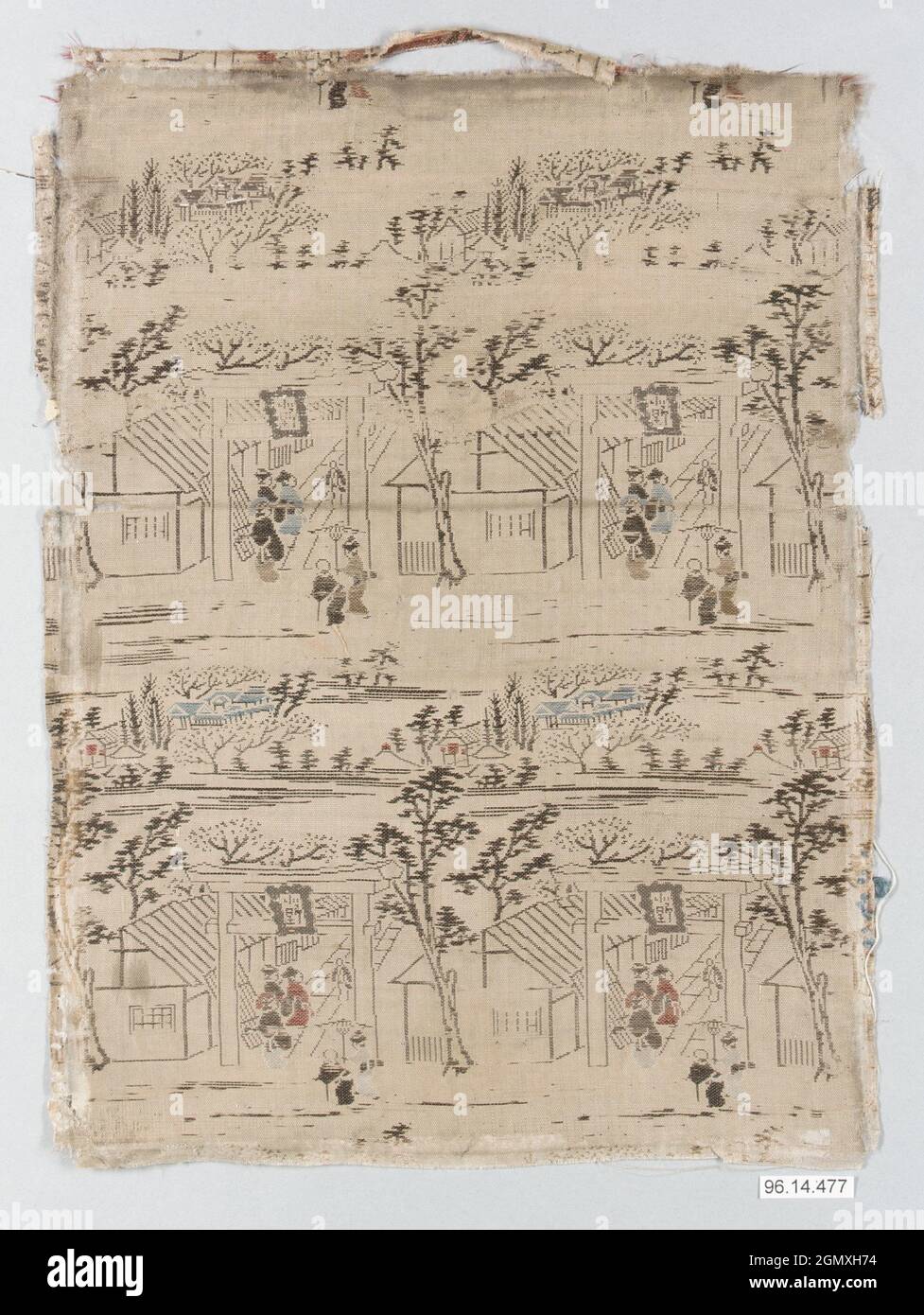 Piece. Period: Edo period (1615-1868); Date: early 19th century; Culture: Japan; Medium: Silk; Dimensions: 11 1/2 x 8 1/2 in. (29.21 x 21.59 cm); Stock Photo