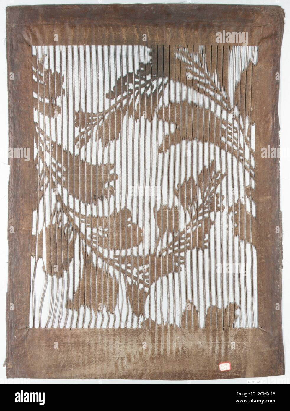 Stencil. Date: 19th century; Culture: Japan; Medium: Paper, silk; Dimensions: 23 x 17 1/4 in. (58.4 x 43.8 cm); Classification: Stencils Stock Photo