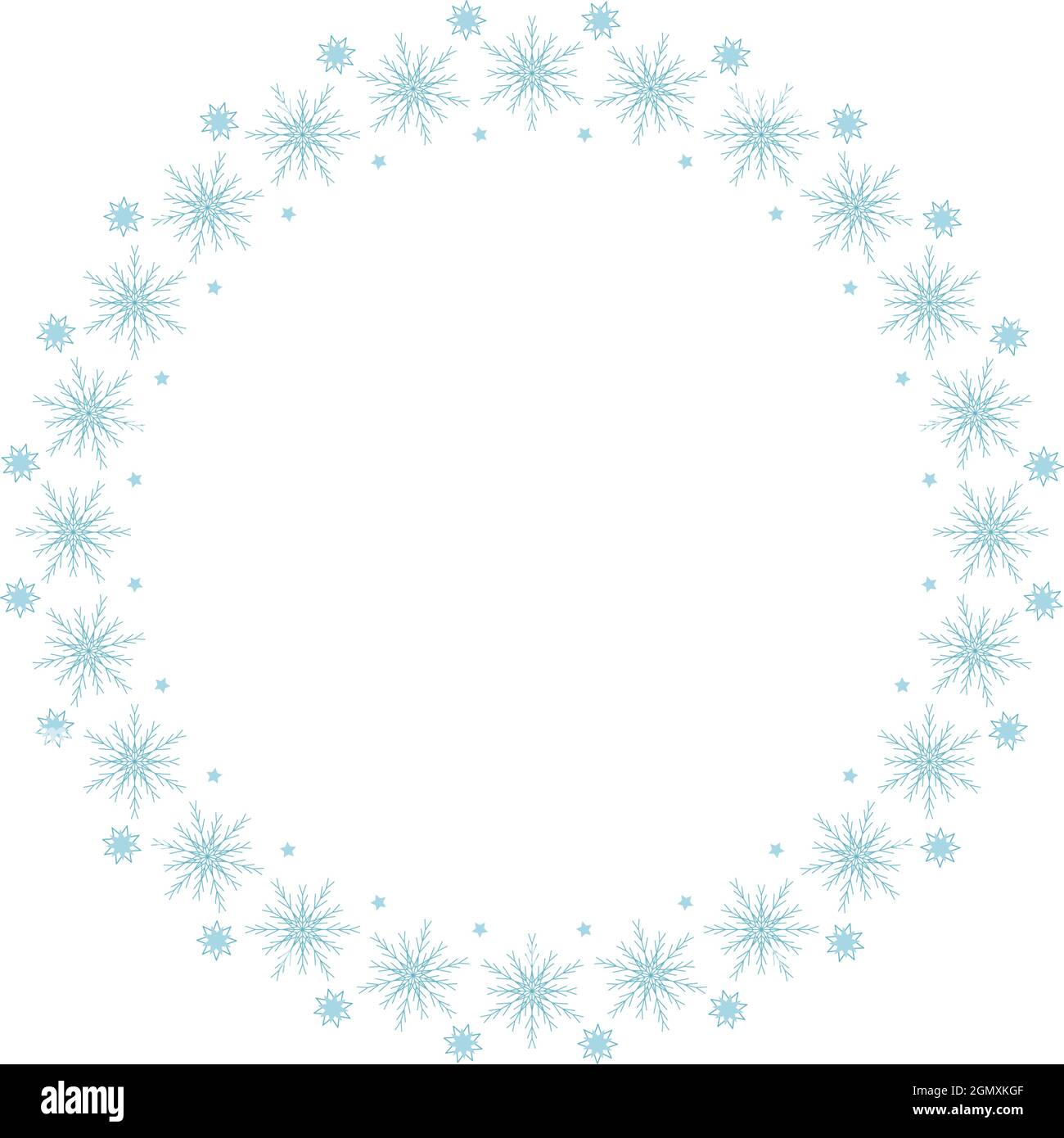 Round frame from snowflakes. Festive decoration for Christmas and New ...