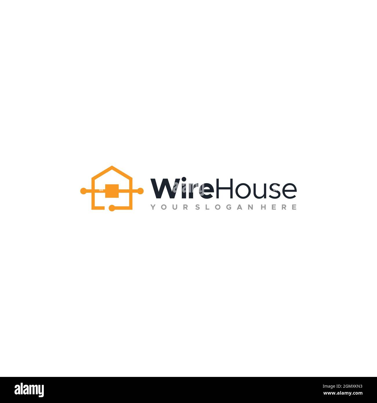 Modern Wire smart House real estate logo design Stock Vector Image