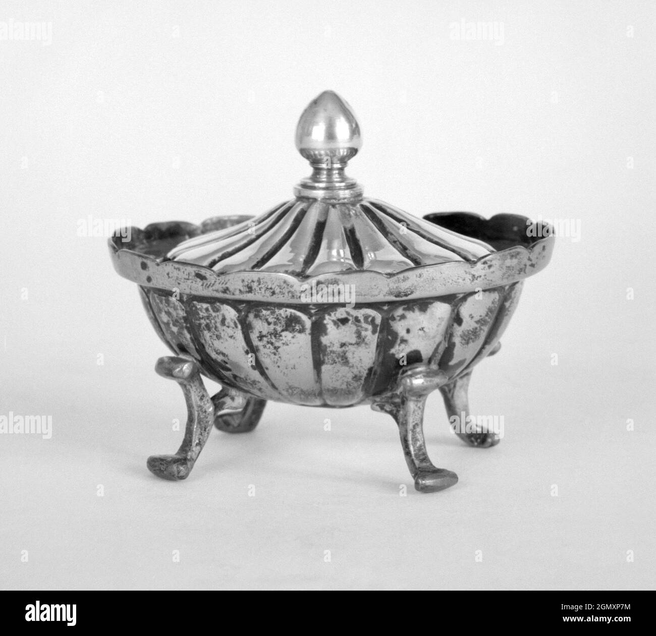 Ovalshaped salt bowl with cover. Date 19th20th century; Culture