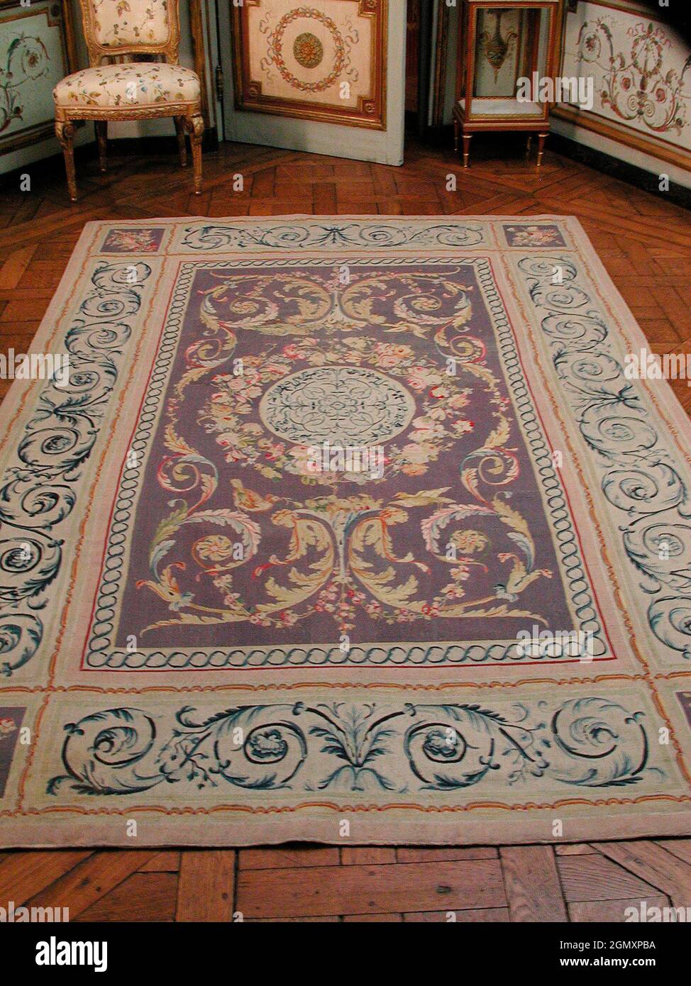 Carpet. Manufactory: Beauvais; Date: ca. 1787-90; Culture: French, Beauvais; Medium: Wool; Dimensions: Overall (confirmed): 102-3/4 x 66-1/2 in. (261 Stock Photo