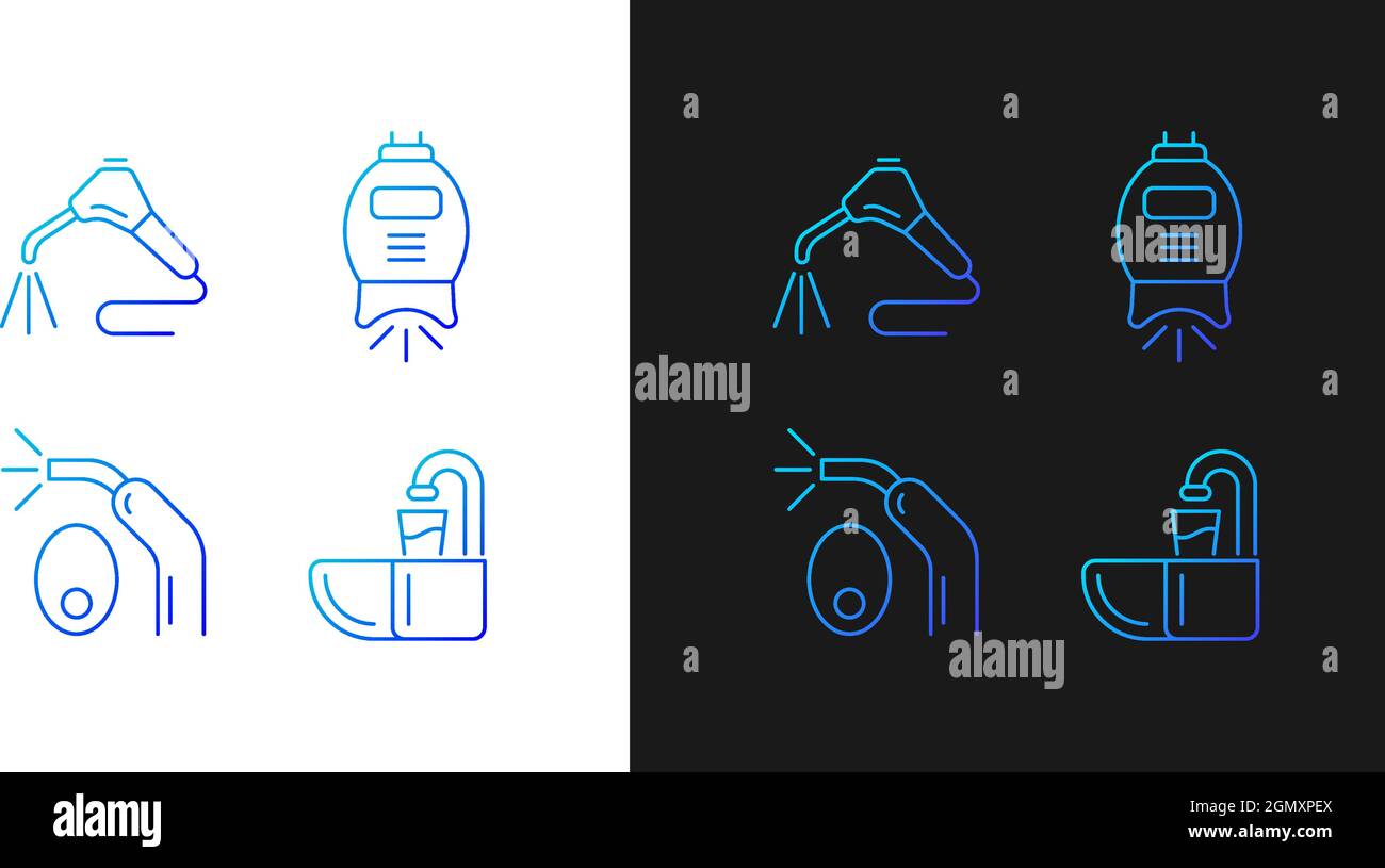 Going to dentist gradient icons set for dark and light mode Stock ...