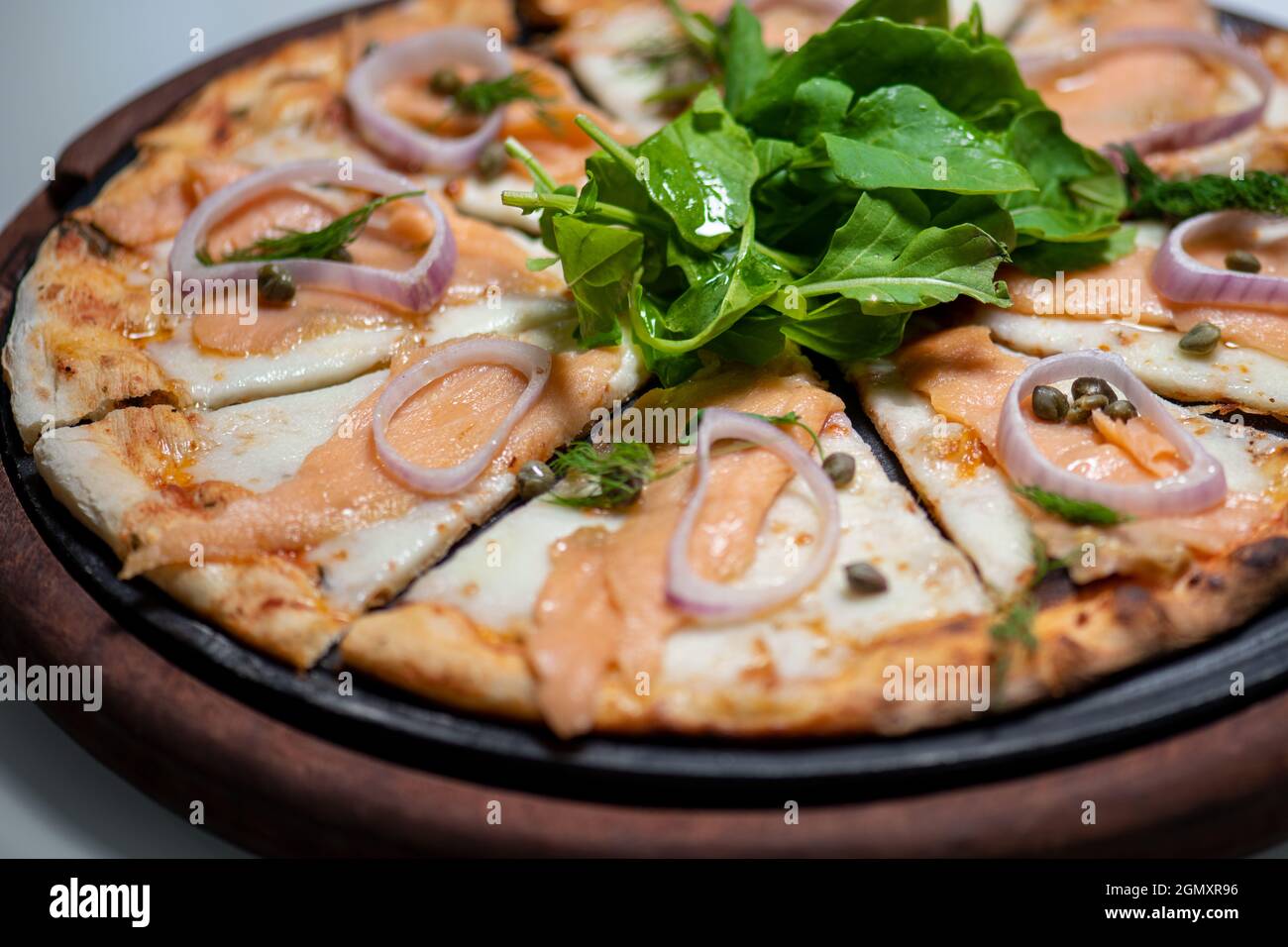 Pastry oven food cheese pizza manouche. Labnani food.Turkish version of Italian pizza with extra cheese Stock Photo