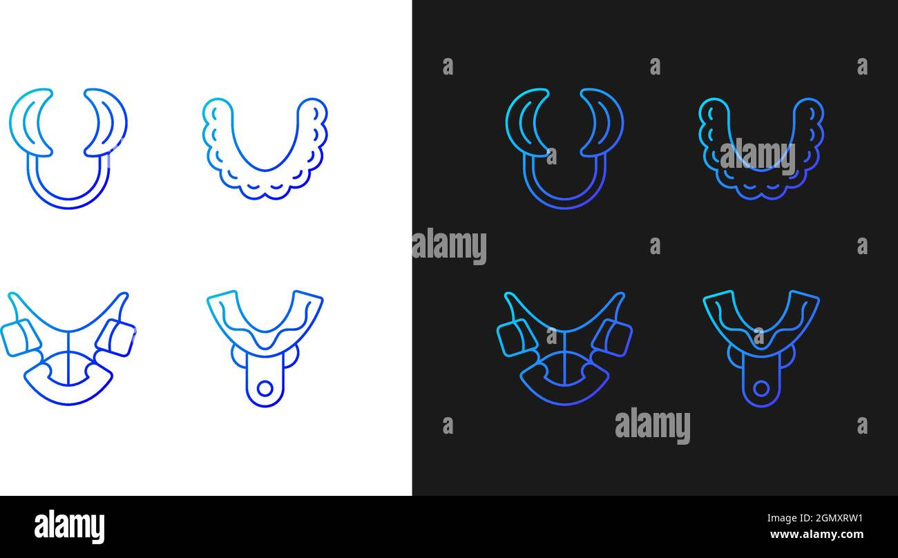 Orthodontic appliances gradient icons set for dark and light mode Stock ...