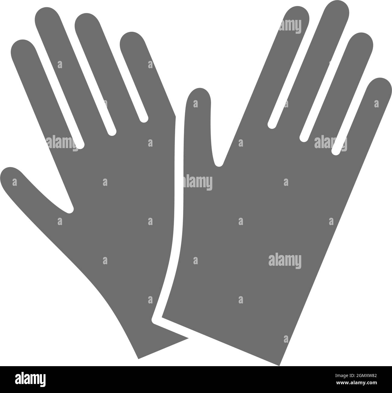 Black and white illustration of wearing washing up glove to