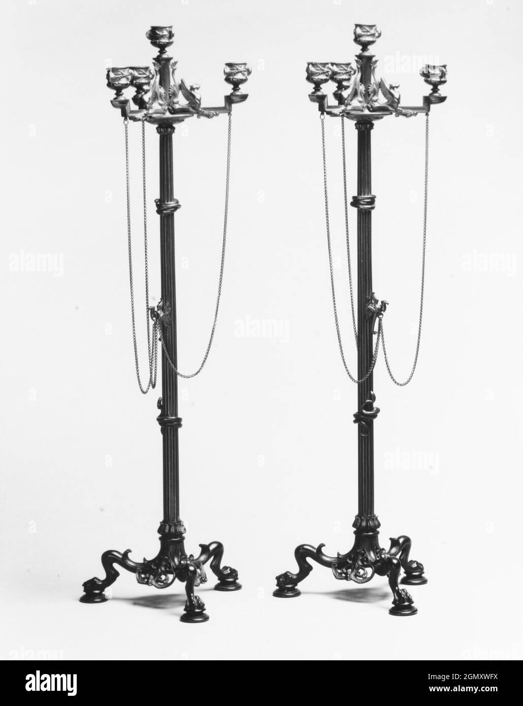 Fourlight candelabrum (one of a pair). Artist AntoineLouis Barye