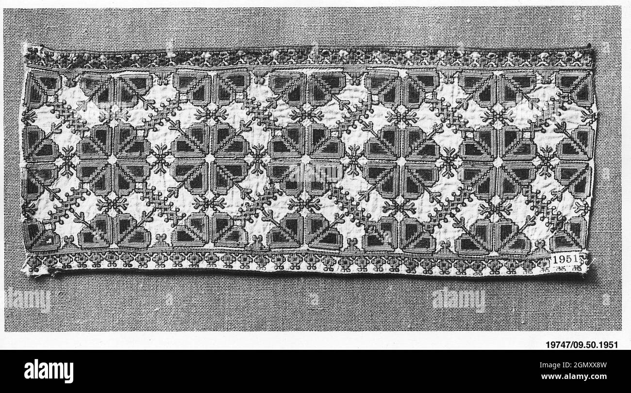 Sleeve band ?. Date: 18th century; Culture: Central European; Medium: Cotton; Dimensions: L. 13 5/8 x W. 5 1/2 inches (34.6 x 14 cm); Classification: Stock Photo