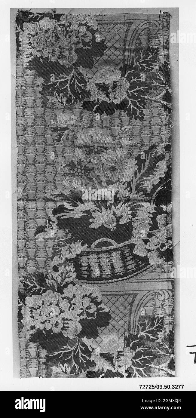 Piece. Date: 1730-40; Culture: Italian or French; Medium: Silk; Dimensions: Overall: 21 x 8 3/8 in. (53.3 x 21.3 cm); Classification: Textiles-Woven Stock Photo
