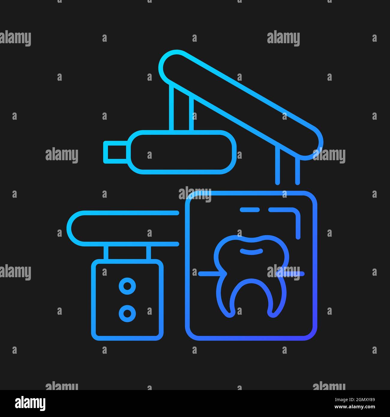Dental x-ray equipment gradient vector icon for dark theme Stock Vector ...