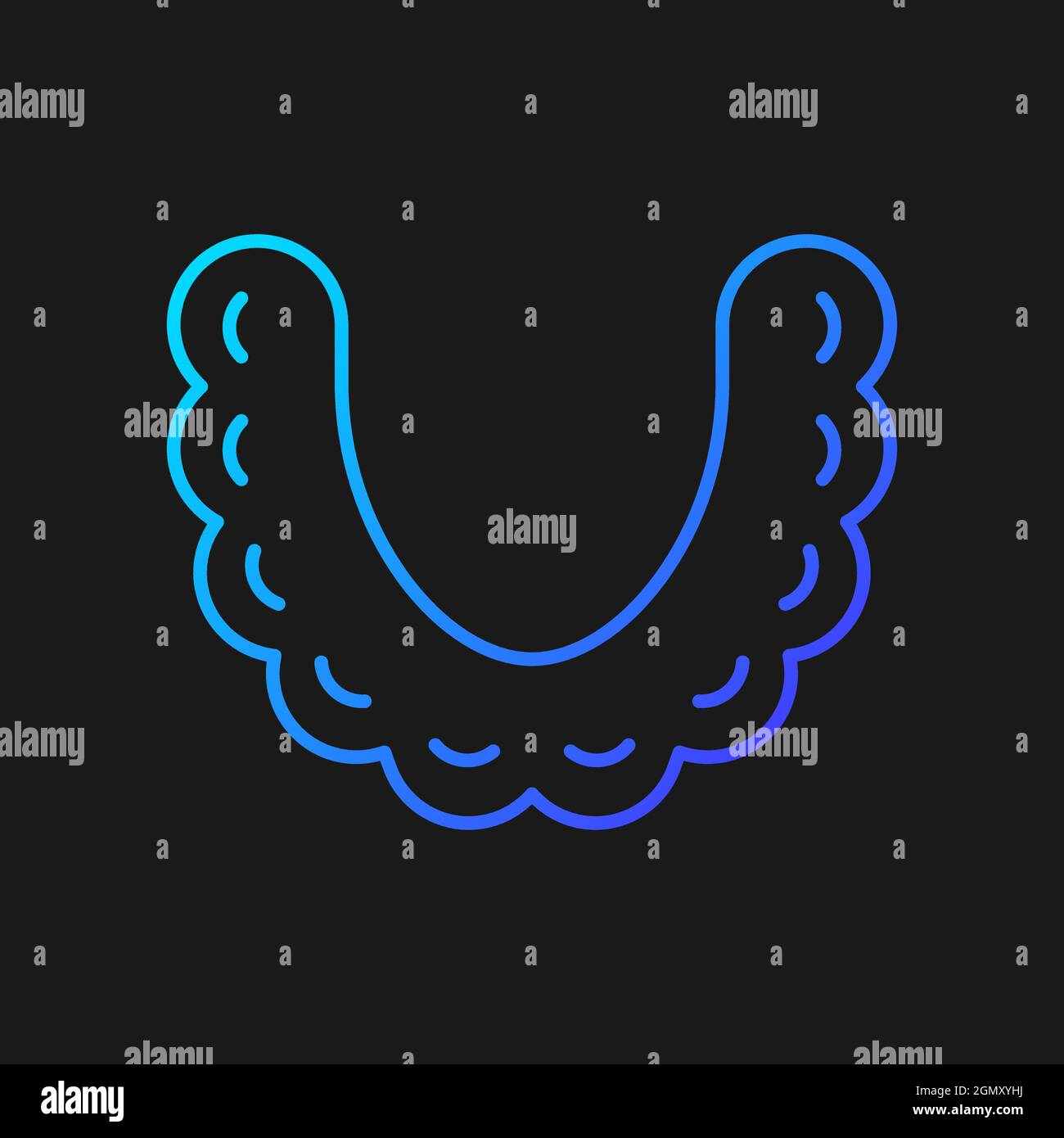 Teeth aligners gradient vector icon for dark theme Stock Vector Image ...