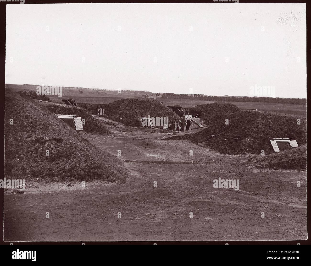 Fort Darling, James River. Artist: Attributed to William Frank Browne (American); Former Attribution: Formerly attributed to Mathew B. Brady Stock Photo