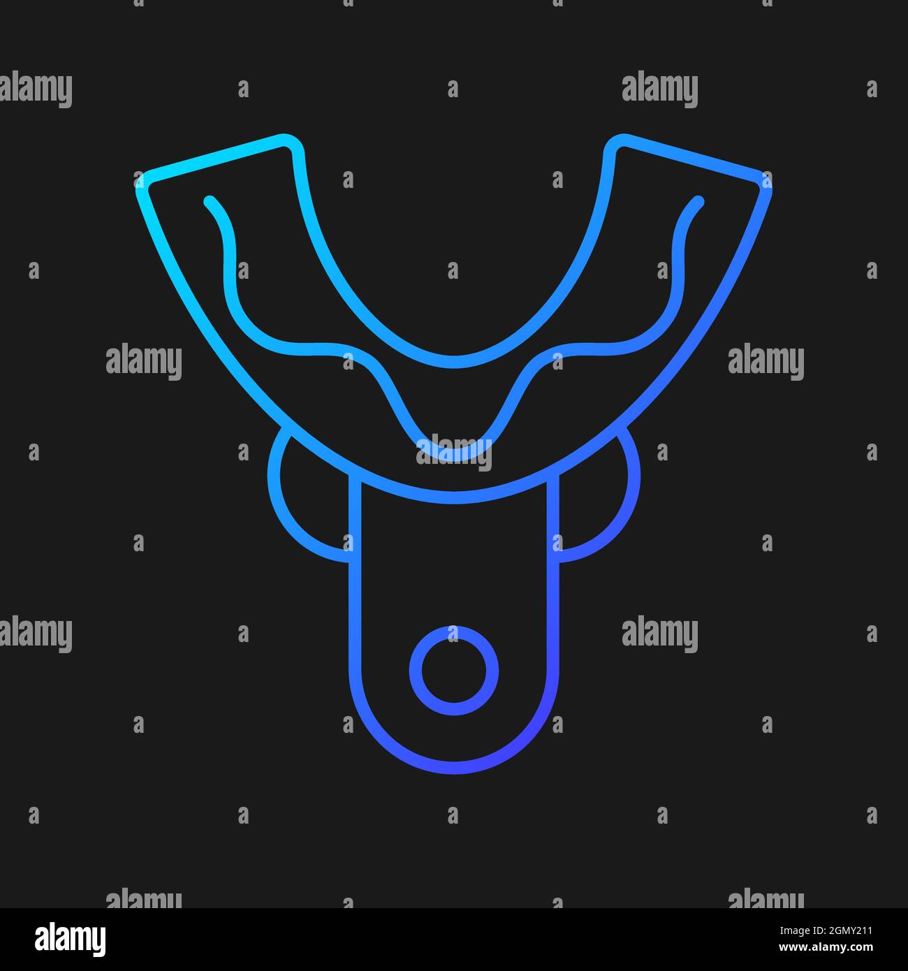 Impression tray gradient vector icon for dark theme Stock Vector