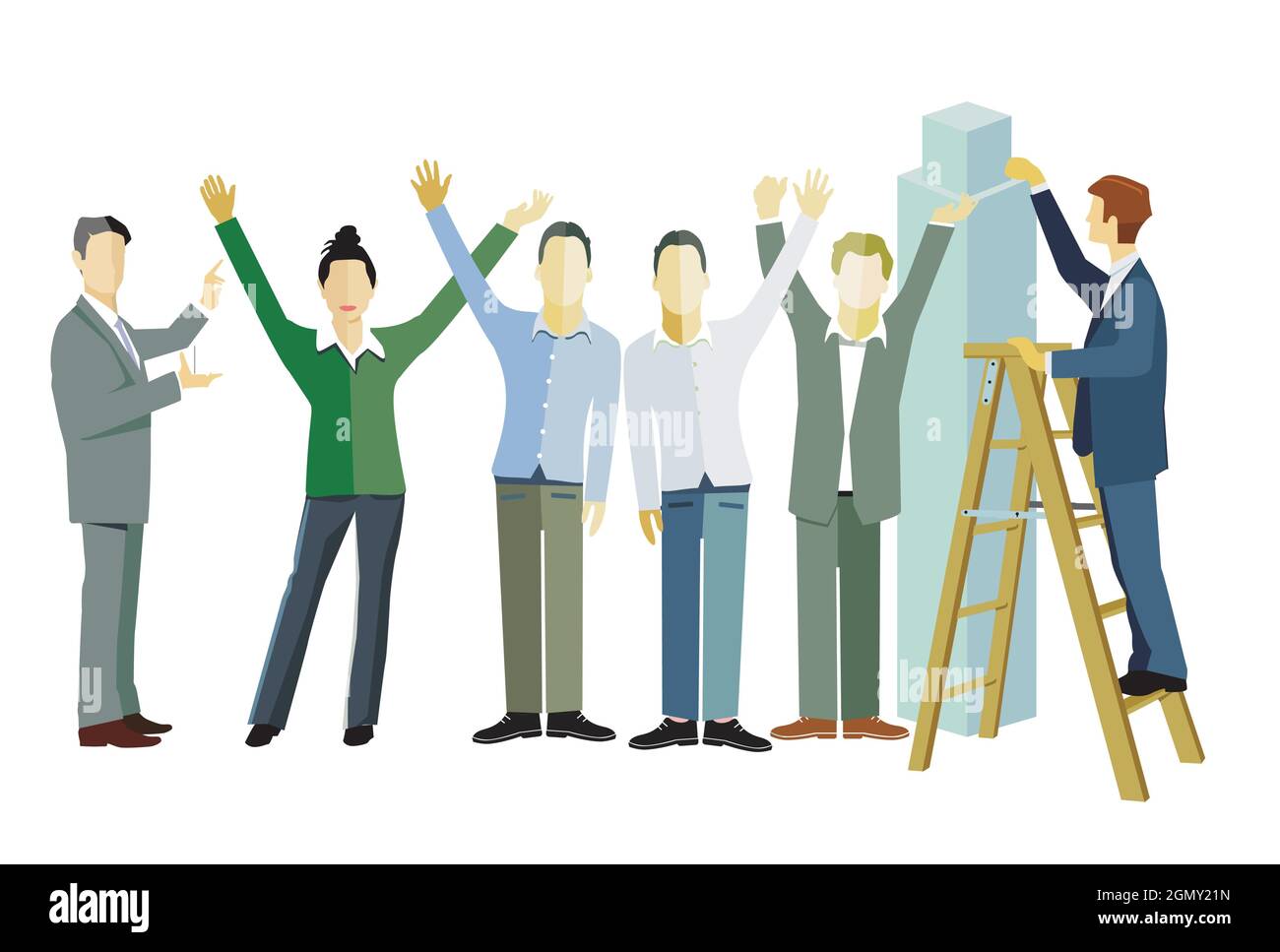 Teamwork smiling vector vectors hi-res stock photography and images - Alamy