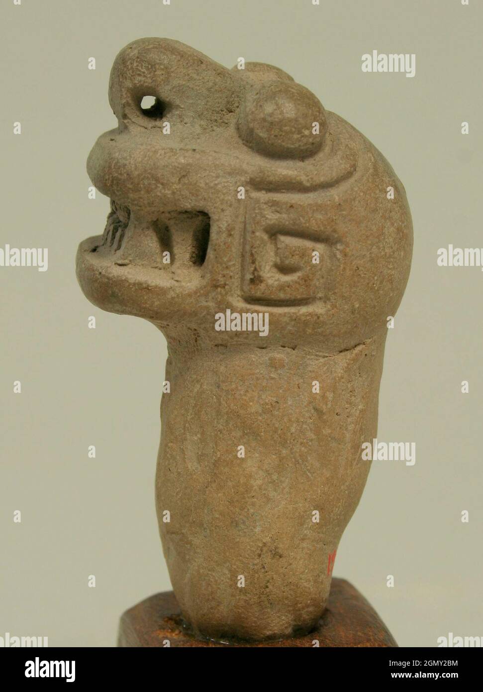 Ceramic Animal Head on a Base. Date 5th century B.C.A.D. 4th century