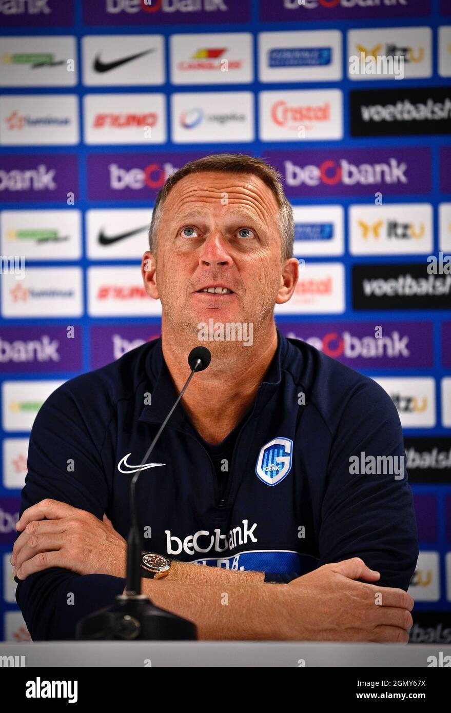 Genk's head coach John van den Brom pictured during a press conference of  Belgian first division team KRC Genk ahead of their next match in the  Jupile Stock Photo - Alamy