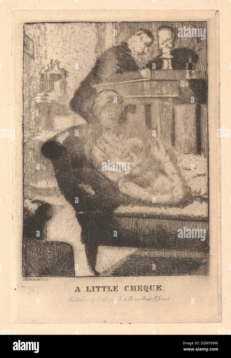 A Little Cheque (The Small Plate). Artist: Walter Richard Sickert (British, Munich 1860-1942 Bathampton, Somerset); Date: 1915; Medium: Etching and Stock Photo