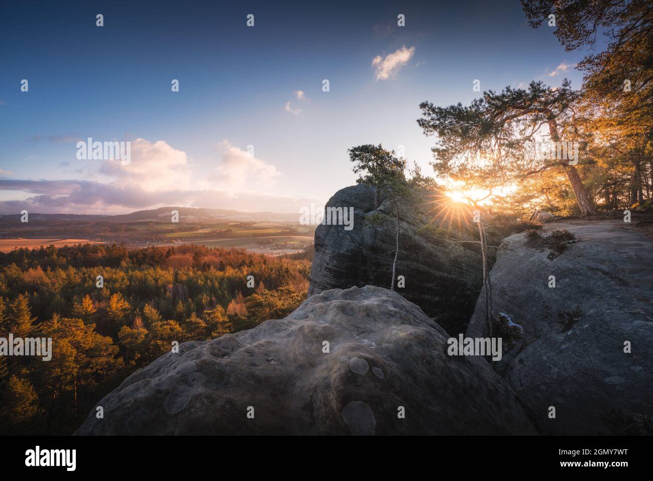 Dense rocks sunlight woods hi-res stock photography and images - Alamy