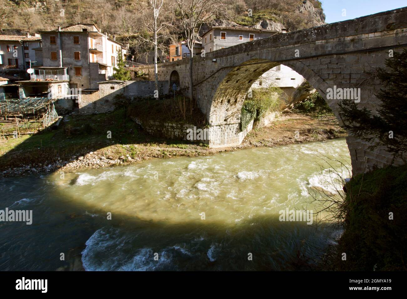 Bridge, Quintodecimo, Acquasanta Terme, Ascoli Piceno, Marche, Italy, Europe Stock Photo
