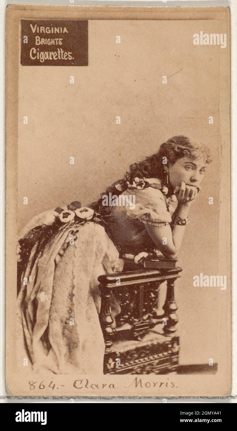 Card 864, Clara Morris, from the Actors and Actresses series (N45, Type 2) for Virginia Brights Cigarettes. Publisher: Issued by Allen & Ginter Stock Photo