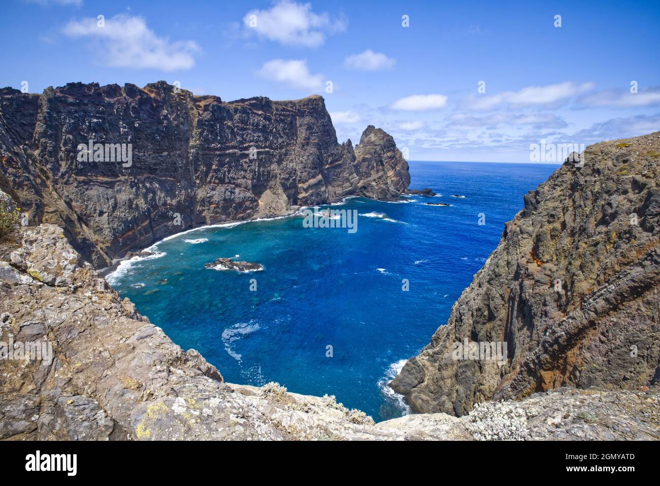 Sao Laurenco in Madeira - rock, clif, sea  Stock Photo
