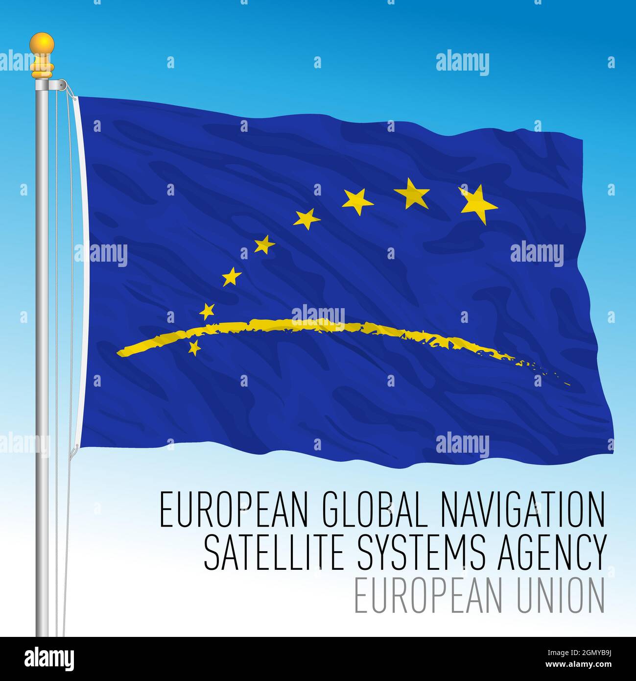 European Global Navigation Satellite Sytems Agency flag, European Union, vector illustration Stock Vector