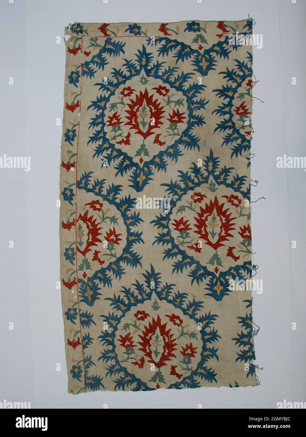 Fragment. Date: 17th-18th century; Geography: Attributed to Turkey; Medium: Linen, silk; plain weave, embroidered; Dimensions: L. 39 in. (99.1 cm); Stock Photo