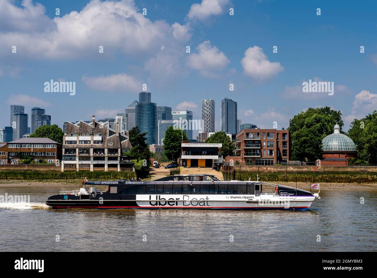 An Uber Boat On The River Thames, London, UK. Stock Photo