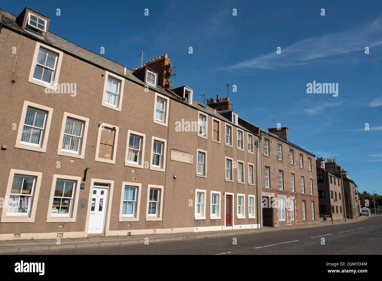 Apartments formerly The Seamen's Hall this society was instituted in 1664, Wharf Street, Montrose, Angus, Scotland. Stock Photo