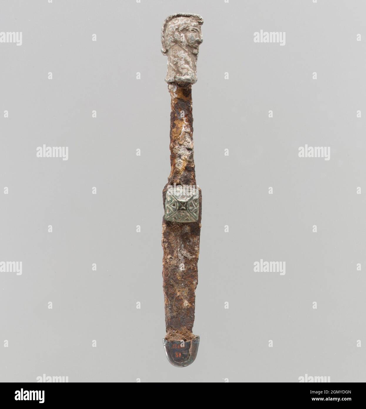 Dagger. Date: probably 3rd century; Geography: Made in Gaul; Culture: Late Roman; Medium: Iron, copper alloy, silver; Dimensions: Overall: 6 9/16 x Stock Photo