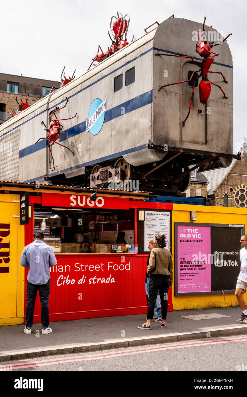 Sugo Italian Street Food Vendor At Vinegar Yard Flea Market, Bermondsey, London, UK. Stock Photo