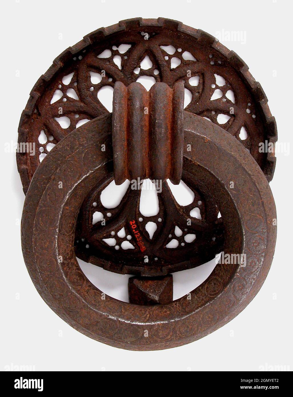 Ring, Post. Date: 16th century; Culture: Spanish; Medium: Iron; Dimensions: Overall (as if installed a-c): 6 7/8 x 5 7/16 x 2 3/4 in. (17.5 x 13.8 x Stock Photo