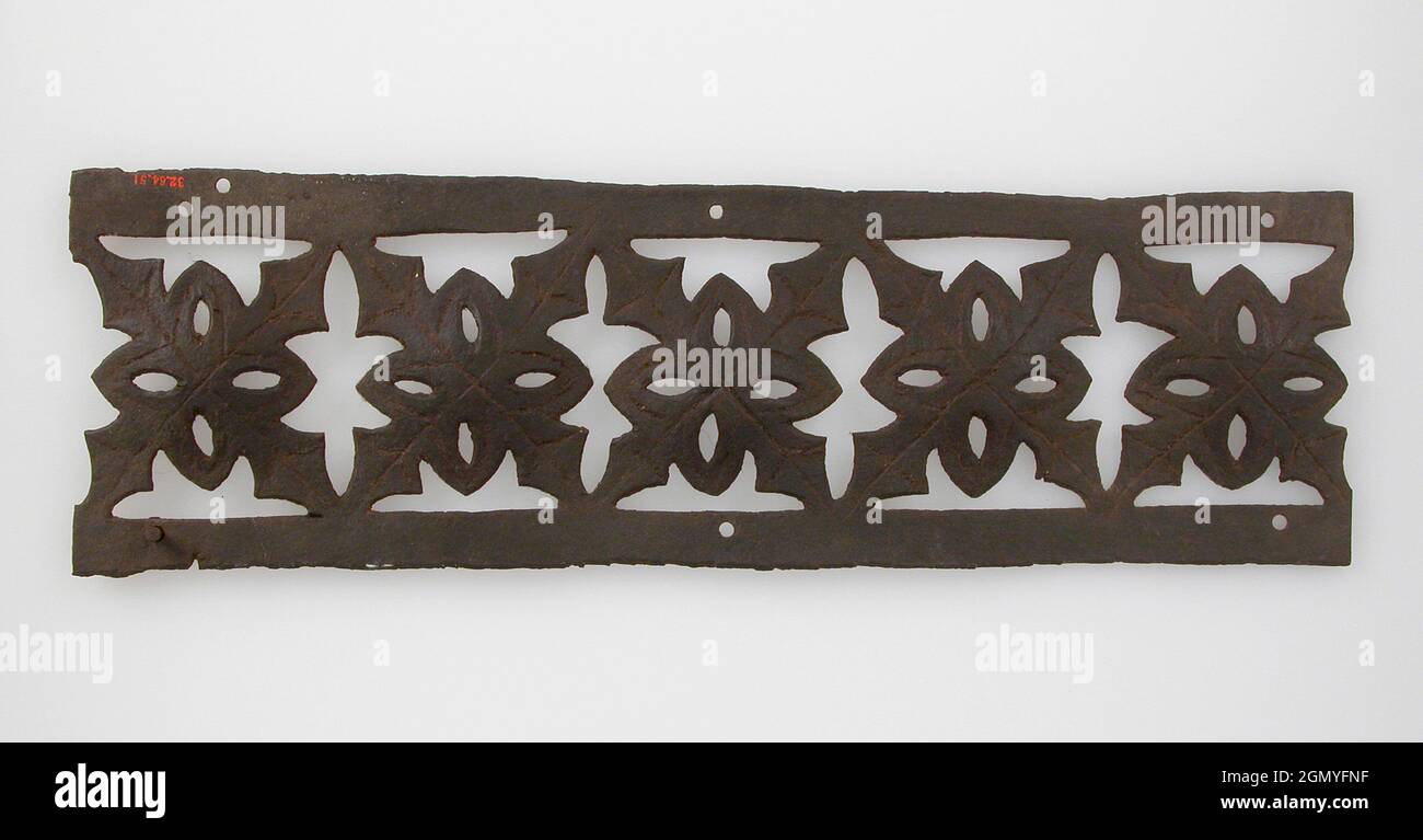 Frieze Fragment. Date: 15th century; Culture: Spanish; Medium: Iron; Dimensions: Overall: 14 x 4 7/16 x 9/16 in. (35.6 x 11.3 x 1.4 cm); Stock Photo