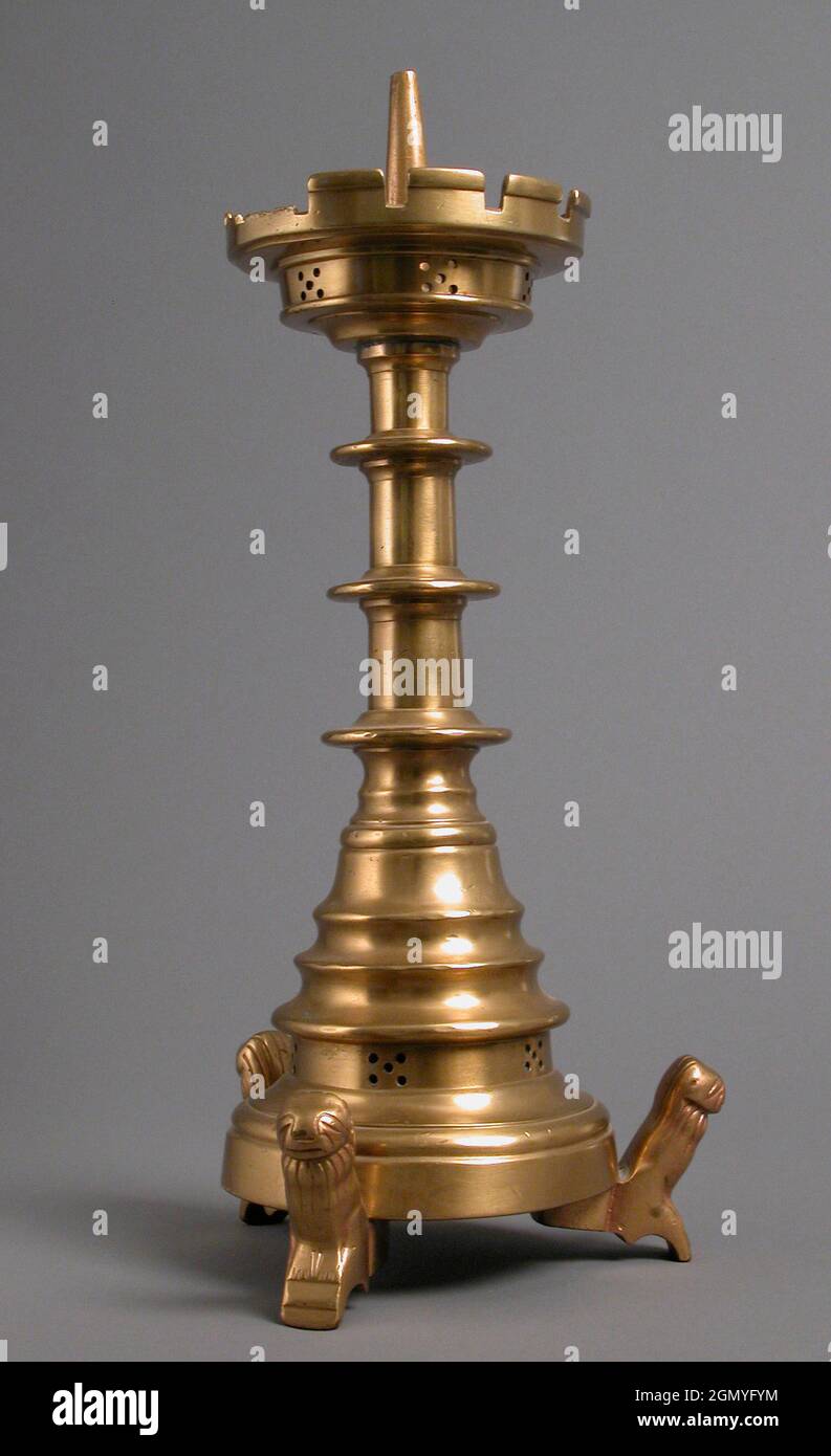 Candlestick, Pricket. Date: 15th century; Culture: South Netherlandish; Medium: Brass; Dimensions: Overall: 15 1/2 x 6 5/16 in. (39.4 x 16 cm); Stock Photo